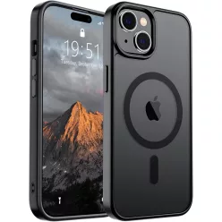 Frosted fekete iPhone 15 MagSafe tok
