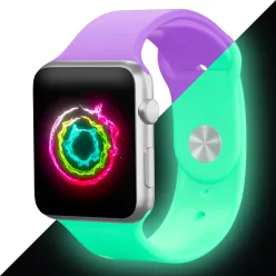 Apple Watch lila sötétben világítós szilikon szíj