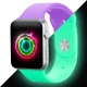Apple Watch lila sötétben világítós szilikon szíj