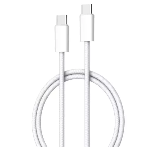 60W USB C - USB C töltő- és adatkábel, fehér, 1m