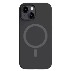 Fekete MagSafe kompatibilis iPhone 15 szilikon tok