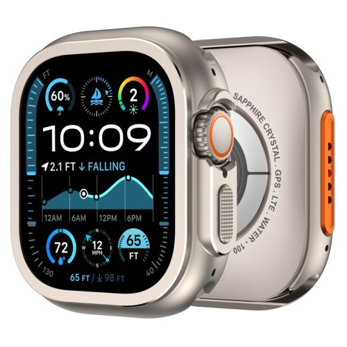 Apple Watch TitanShield Ultra fém védőkeret 49mm – natúr titán