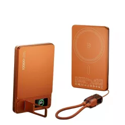   C2 mágneses PowerBank 10 000 mAh – iPhone, Apple Watch és AirPods készülékekhez, narancssárga