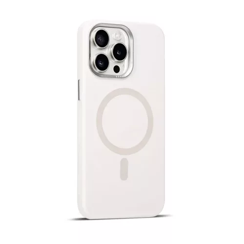 Fehér MagSafe kompatibilis iPhone 16 Plus szilikon tok