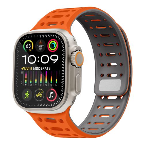 Apple Watch narancssárga/szürke mágneses szilikon szíj