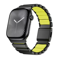   Magnetix fekete-zöld Apple Watch fémszíj (mágneses csattal)