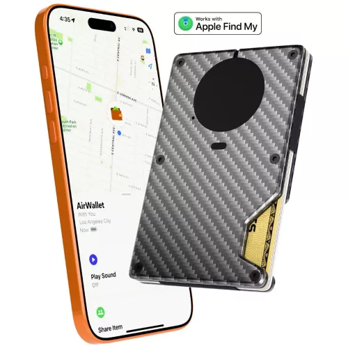 Air Wallet okos kártyatartó – Karbon fekete, beépített Apple Find My lokátorral