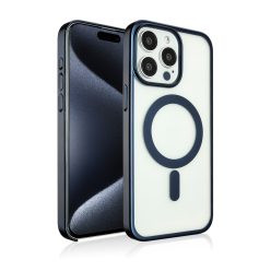   Kék titán színű, átlátszó iPhone 15 Pro MagSafe védőtok