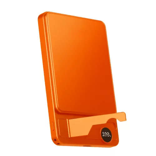 F15 mágneses PowerBank 10 000 mAh – iPhone, Apple Watch és AirPods készülékekhez, narancssárga