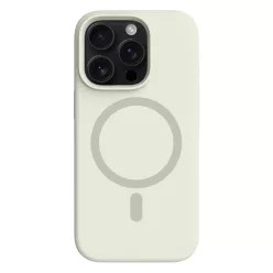 Antik fehér MagSafe kompatibilis iPhone 15 Pro szilikon tok
