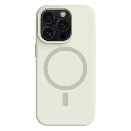 Antik fehér MagSafe kompatibilis iPhone 15 Pro szilikon tok