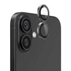   Fekete kameravédő lencse applikátorral - iPhone 16 / iPhone 16 Plus