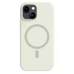 Antik fehér MagSafe kompatibilis iPhone 15 szilikon tok