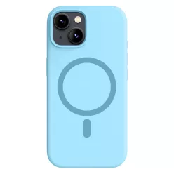 Világoskék MagSafe kompatibilis iPhone 13 szilikon tok