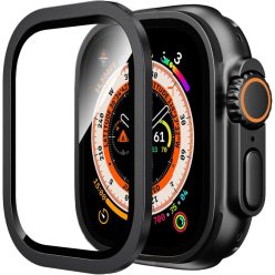   Titánium Apple Watch Ultra üvegfólia applikátorral - fekete (49MM)