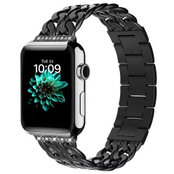 Apple Watch fekete brilliance köves fémszíj