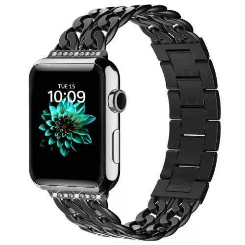 Apple Watch fekete brilliance köves fémszíj