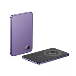   F20s mágneses PowerBank 5000 mAh – iPhone, Apple Watch és AirPods készülékekhez, lila