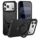 MagnoFold fekete MagSafe kompatibilis iPhone 17 Pro / iPhone 18 Pro védőtok kihajtható gyűrűvel