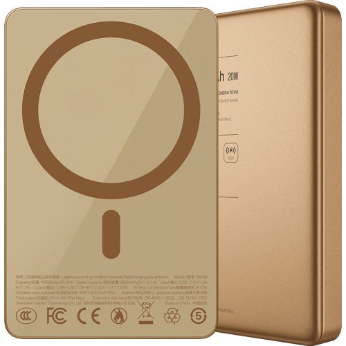 MP39 10000mAh MagSafe kompatibilis PowerBank, sivatagi titán színű