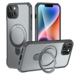   MagnoFold szürke MagSafe kompatibilis iPhone 15 védőtok kihajtható gyűrűvel