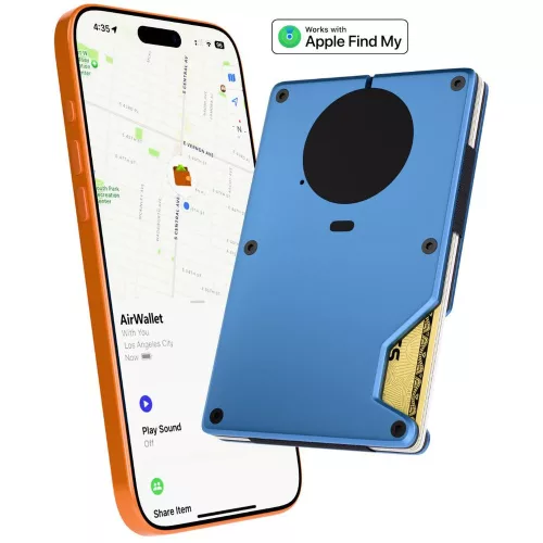 Air Wallet okos kártyatartó – Kék, beépített Apple Find My lokátorral