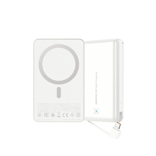 MP36 10000mAh MagSafe kompatibilis PowerBank, fehér