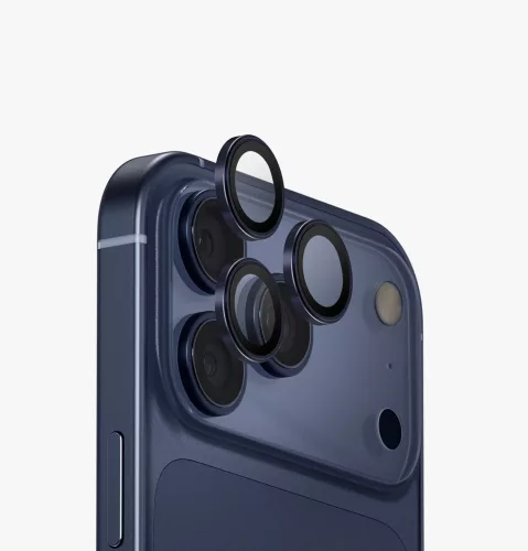 Mélykék kameravédő lencse applikátorral - iPhone 17 Pro / iPhone 17 Pro Max