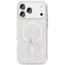   Csillogós MagSafe kompatibilis átlátszó iPhone 17 Pro Max / iPhone 18 Pro Max védőtok
