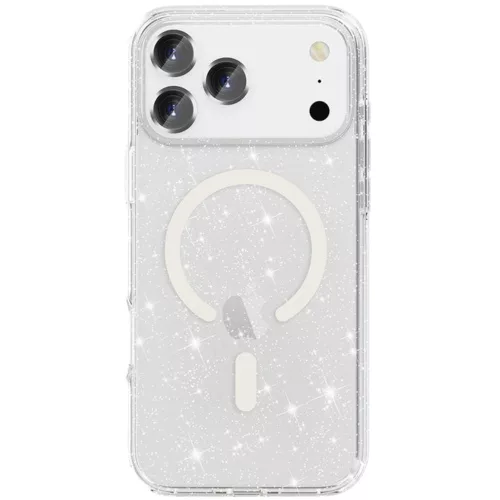 Csillogós MagSafe kompatibilis átlátszó iPhone 17 Pro Max / iPhone 18 Pro Max védőtok