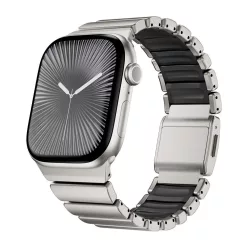   Magnetix titánszürke-fekete Apple Watch fémszíj (mágneses csattal)