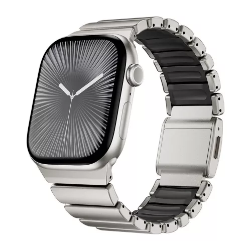 Magnetix titánszürke-fekete Apple Watch fémszíj (mágneses csattal)