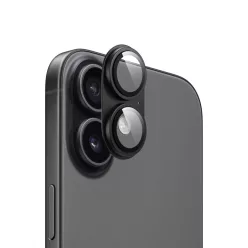   Armor kameralencse és kamerasziget védő iPhone 17 (6.3") – alumínium + üveg (fekete)