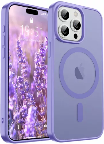Frosted lila iPhone 15 Pro Max MagSafe tok