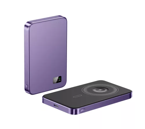 F20 mágneses PowerBank 10 000 mAh – iPhone, Apple Watch és AirPods készülékekhez, lila
