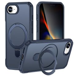   MagnoFold sötétkék MagSafe kompatibilis iPhone 16e védőtok kihajtható gyűrűvel