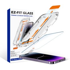  iPhone XR EZ-FIT Glass kijelzővédő fólia felhelyező applikátorral
