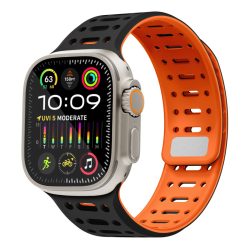 Apple Watch fekete/narancssárga mágneses szilikon szíj