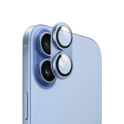   Armor kameralencse és kamerasziget védő iPhone 17 (6.3") – alumínium + üveg (párakék)