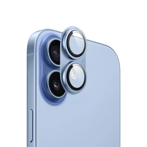 Armor kameralencse és kamerasziget védő iPhone 17 (6.3") – alumínium + üveg (párakék)
