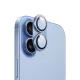 Armor kameralencse és kamerasziget védő iPhone 17 (6.3") – alumínium + üveg (párakék)