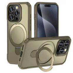   MagnoFold khaki MagSafe kompatibilis iPhone 15 Pro védőtok kihajtható gyűrűvel