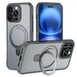   MagnoFold szürke MagSafe kompatibilis iPhone 16 Pro védőtok kihajtható gyűrűvel