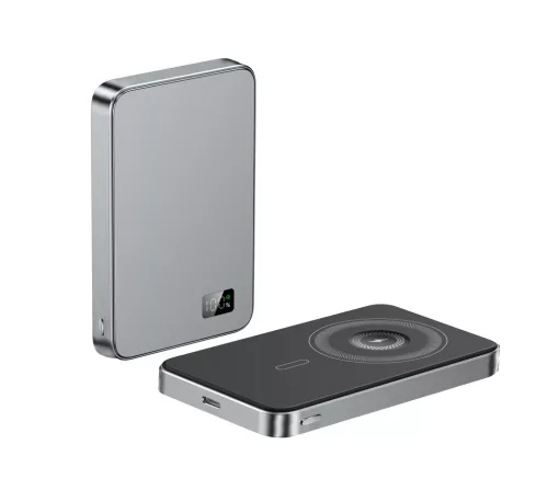 F20 mágneses PowerBank 10 000 mAh – iPhone, Apple Watch és AirPods készülékekhez, szürke