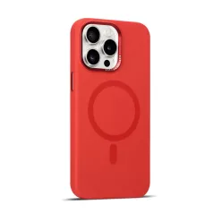 Piros MagSafe kompatibilis iPhone 16 szilikon tok