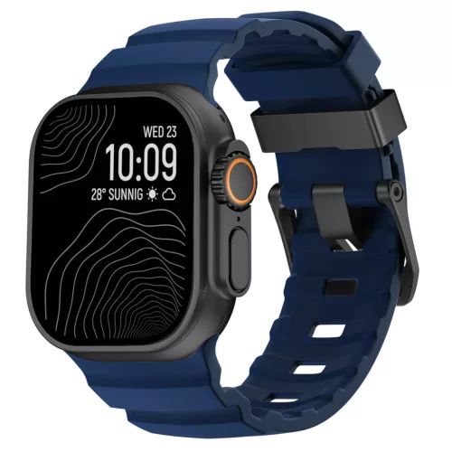 SteelActive Sport sötétkék Apple Watch szilikon szíj fekete csattal