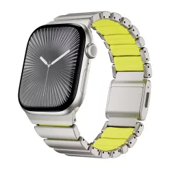   Magnetix titánszürke-zöld Apple Watch fémszíj (mágneses csattal)