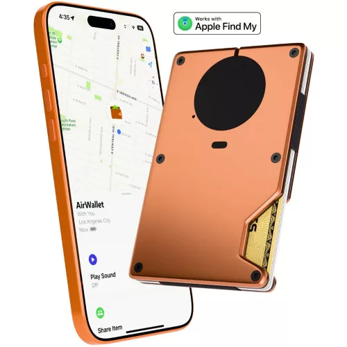 Air Wallet okos kártyatartó – Narancssárga, beépített Apple Find My lokátorral