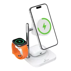   E39 Qi2.2 32,5W 4 az 1-ben vezeték nélküli töltőállomás állítható éjszakai fénnyel - iPhone, Airpods és Apple Watch készülékekhez