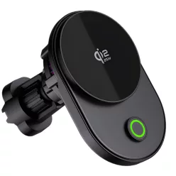   K6 Qi2.2 25W vezeték nélküli MagSafe kompatibilis autós gyorstöltő beépített hűtőventilátorral